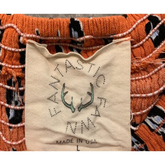 Fantastic Fawn Women Beach Animal Print Crepe Tie Shoulder Wide Leg Jumpsuit L - Picture 6 of 12